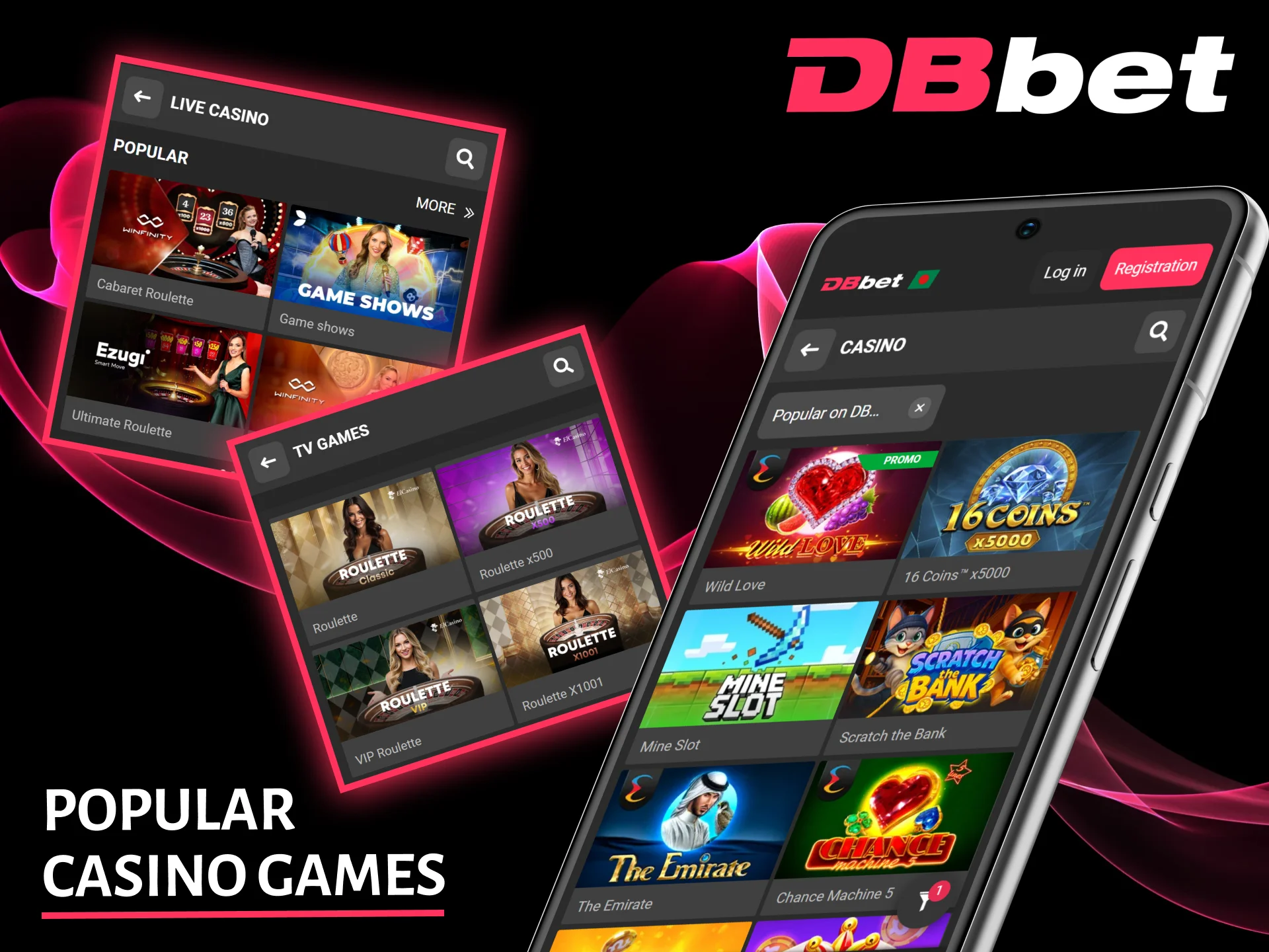 Play the most popular slots and table games in the premium DBbet casino app.