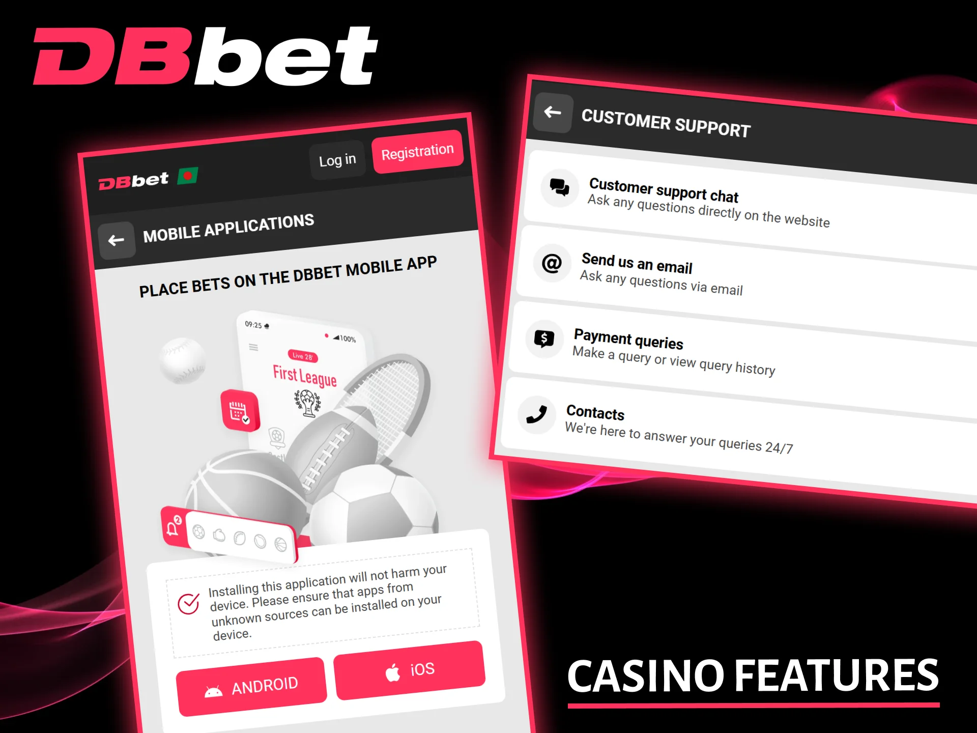 Enjoy a user-friendly app and responsive customer support at the modern DBbet casino.