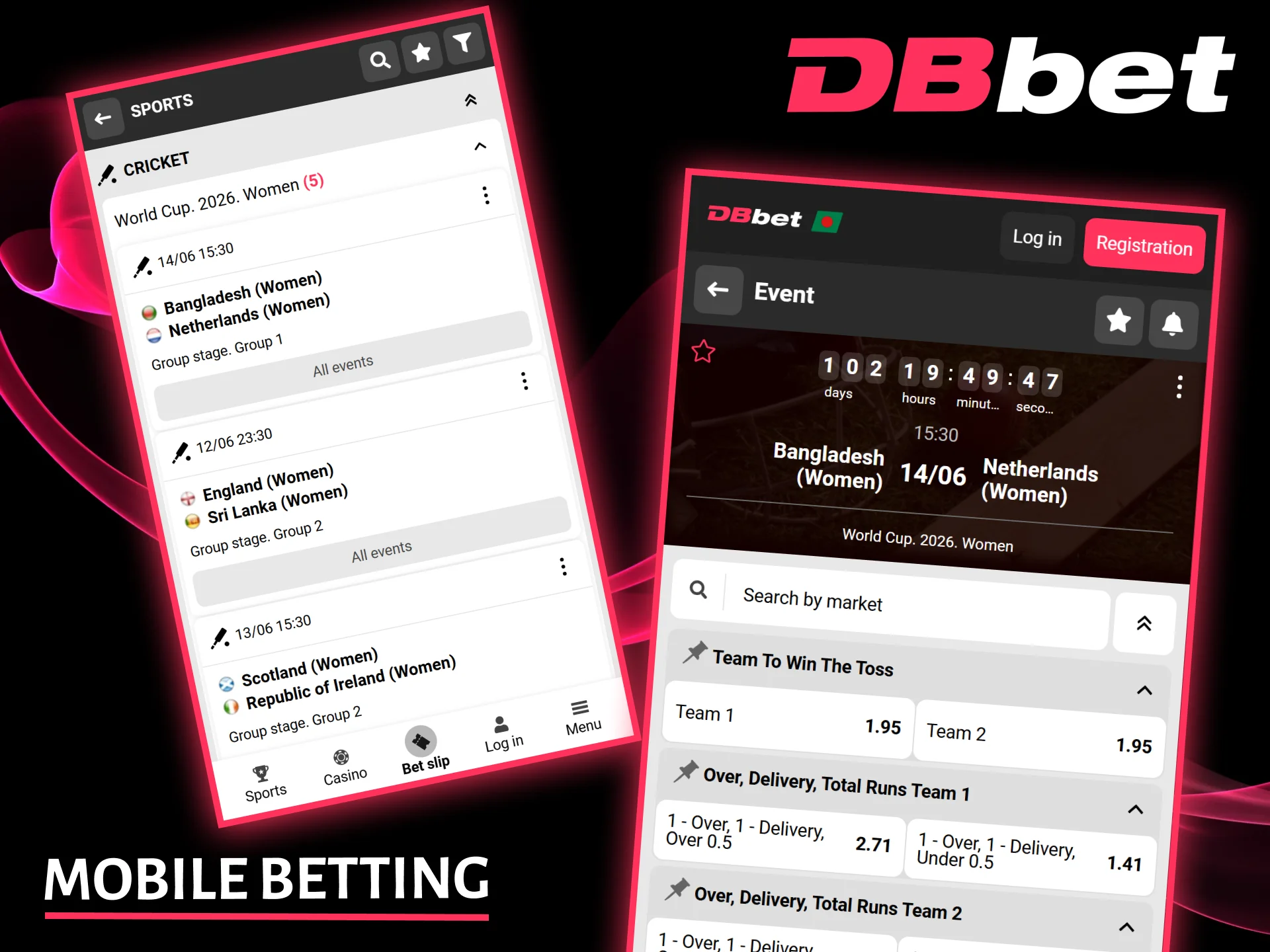 Enjoy convenient cricket betting anytime, anywhere using the official DBbet mobile app.