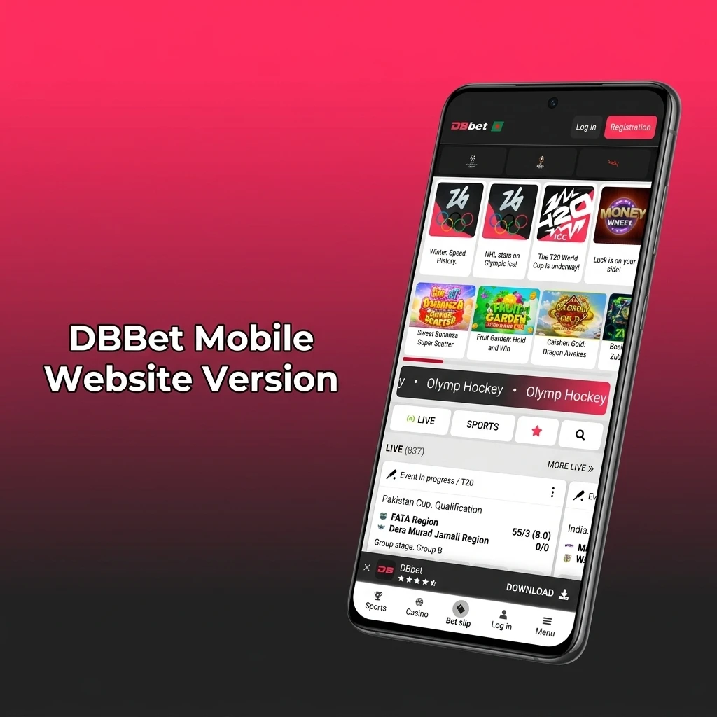 DBBet mobile-optimised website accessible on smartphones and tablets via browser, no download required for iOS or Android