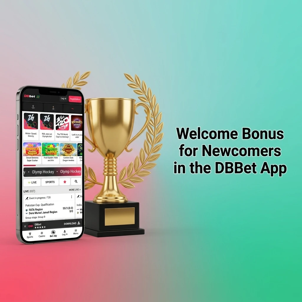 DBBet app welcome bonus offer showing 200% up to 220,350 BDT for sports or casino with 150 free spins